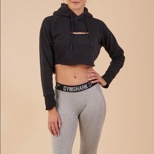 Gymshark CROPPED RAW EDGE HOODIE
